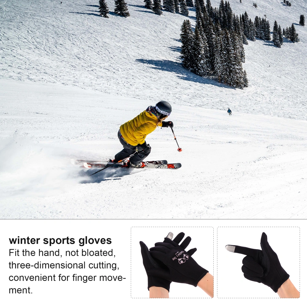 1 Pair of Winter Riding Gloves Windproof Gloves Anti-Slip Climbing Gloves