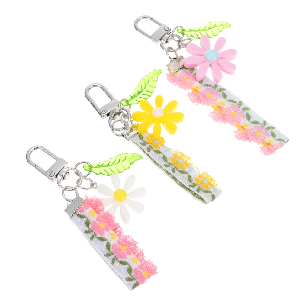 3pcs Lovely Metal Key Chain Colorful Keys Accessory Women Bags Decoration