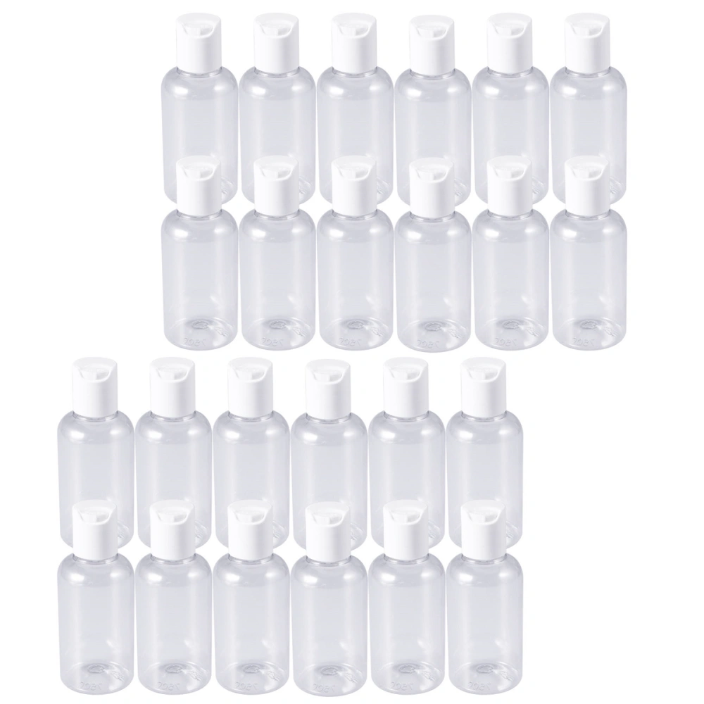 24pcs 60ml Refillable Bottle Press Travel Bottle Storage Container for Shampoo Cream Lotion (Random Color)