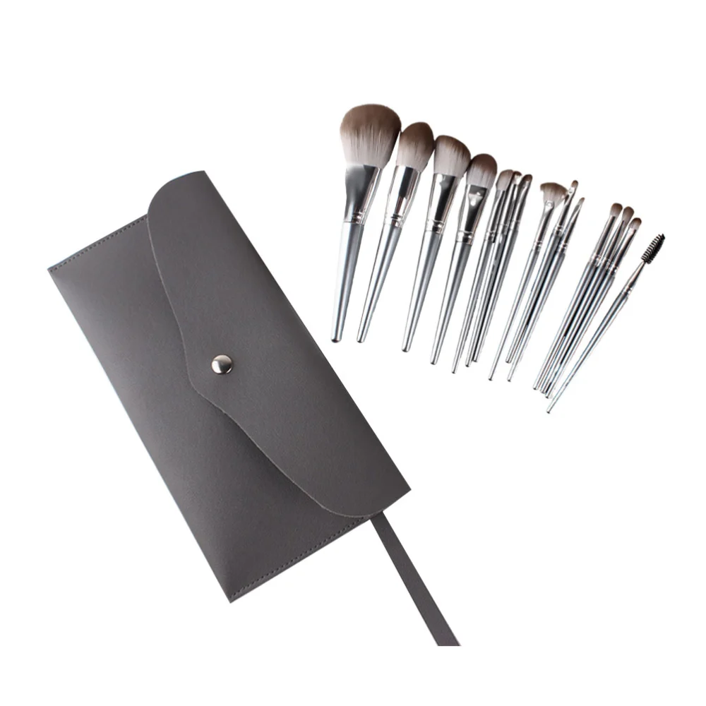 14Pcs Makeup Brush Kit Multifunction Comestics Brushes Makeup Tools Synthetic Fiber Powder Brush with Bag