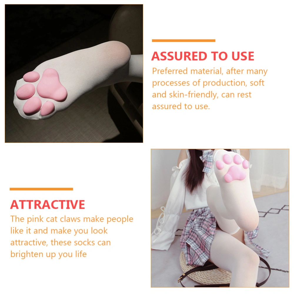 1 Pair of Cat Paw Pad Socks Three-dimensional Cat Claw Stockings Woman Stockings