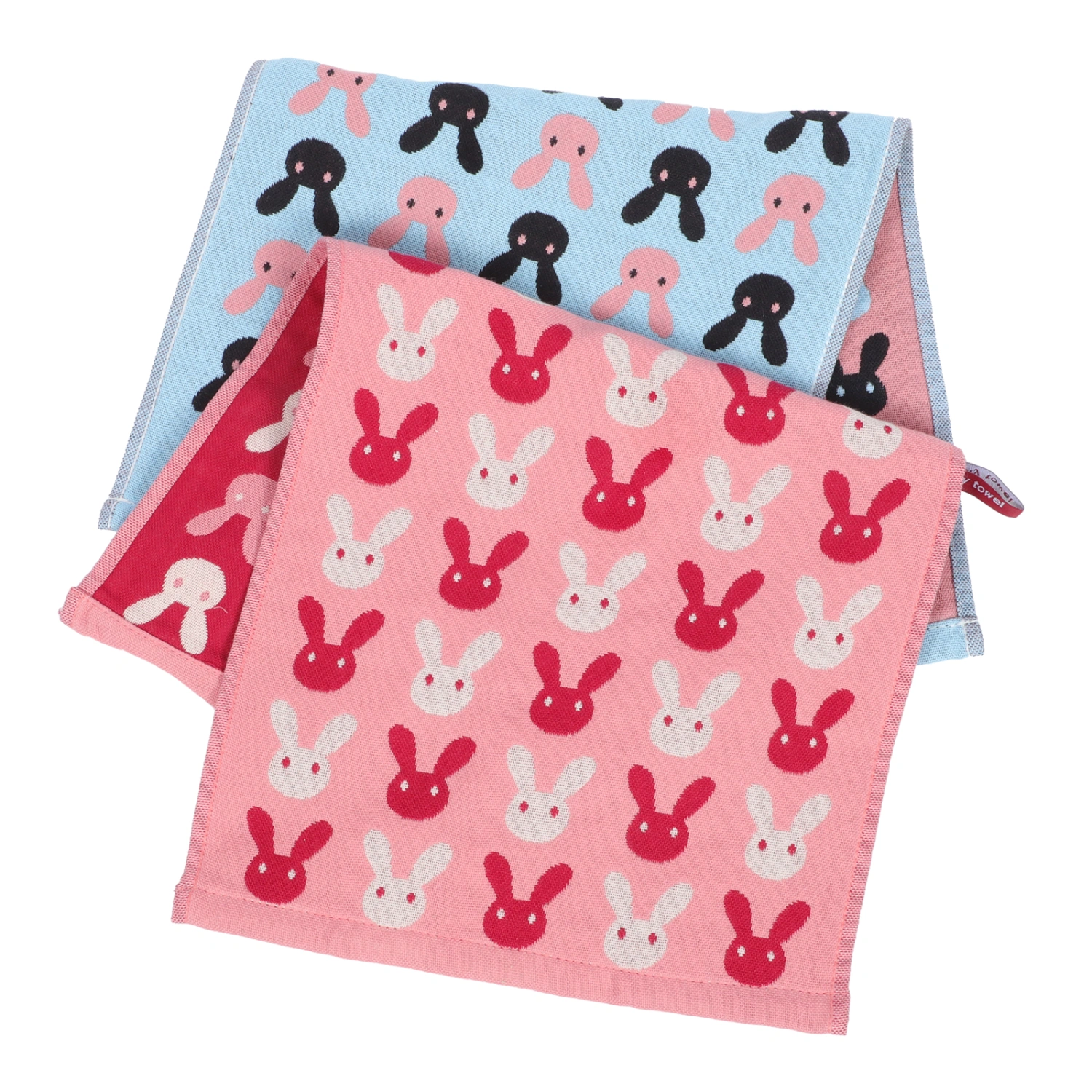 2pcs Home Use Rabbit Towels Face Cleaning Towels Cotton Towels Cleaning Towels