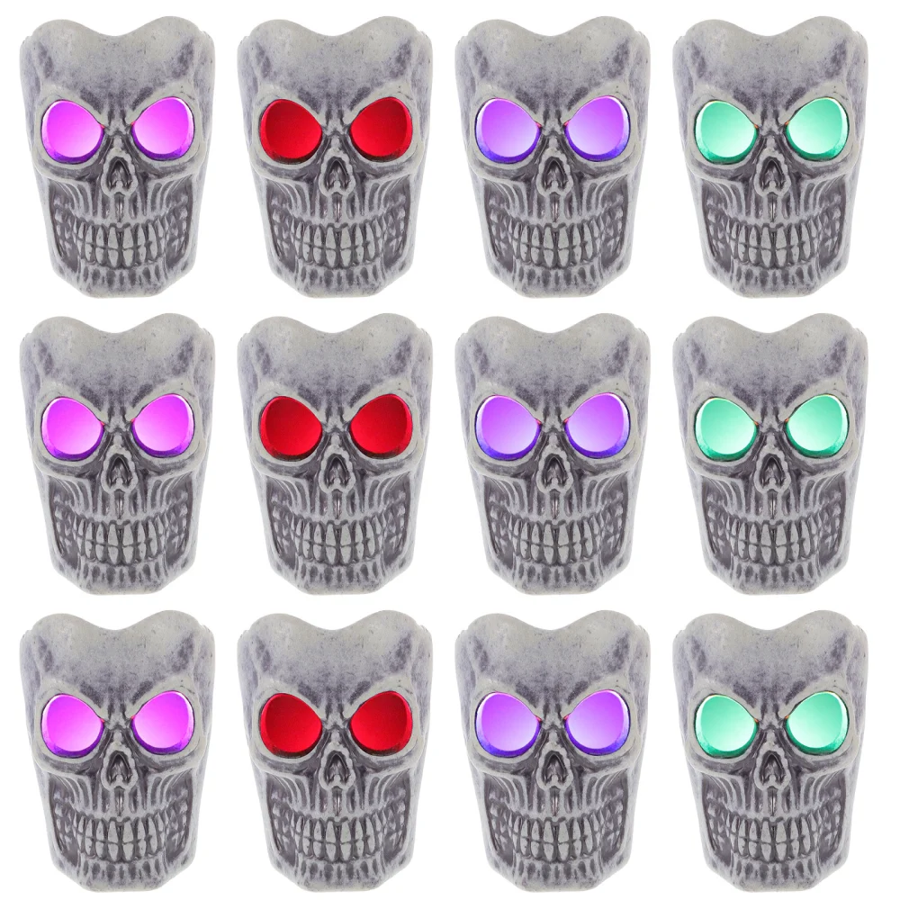 12pcs Halloween Skull Candle Lights Skull Flameless Candle Lamp for Party