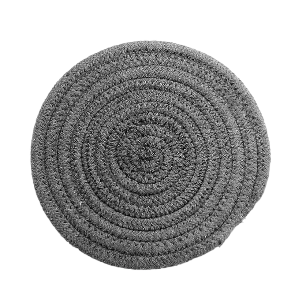 1 PC 7.09Inch Diameter Cotton Kitchenware Heat Resistant Teapot Cup Coaster Mat Pad(Dark Grey)