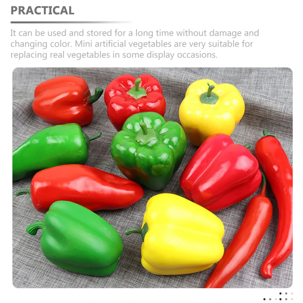 6Pcs Mini Artificial Bell Peppers Fake Vegetables for Decoration Fake Pepper House Decoration