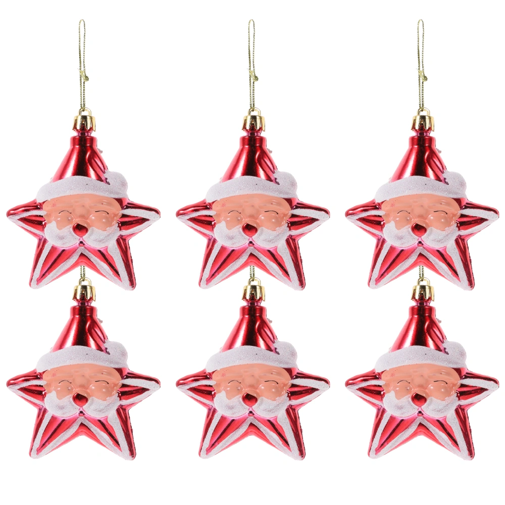 6pcs  Christmas Hanging Decors Xmas Tree Hanging Ornaments Xmas Party Decorations