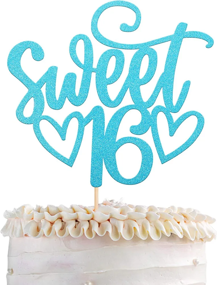 10pcs Cake Topper Decoration 16th Birthday Cake Topper Cupcake Picks Decor Cake Decoration Supply