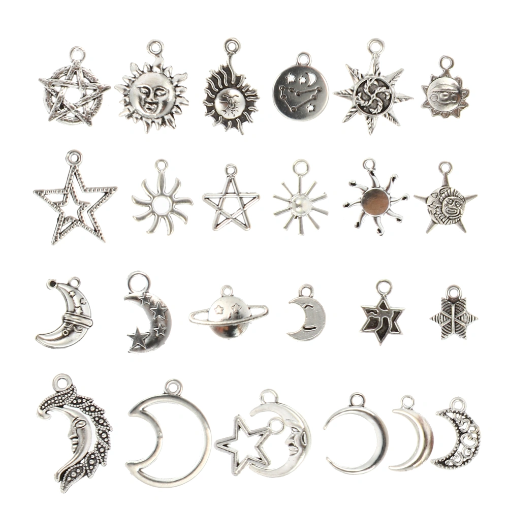 50Pcs Jewelry Charms Antique Sun Stars Moon Charms Pendants for Jewelry Making