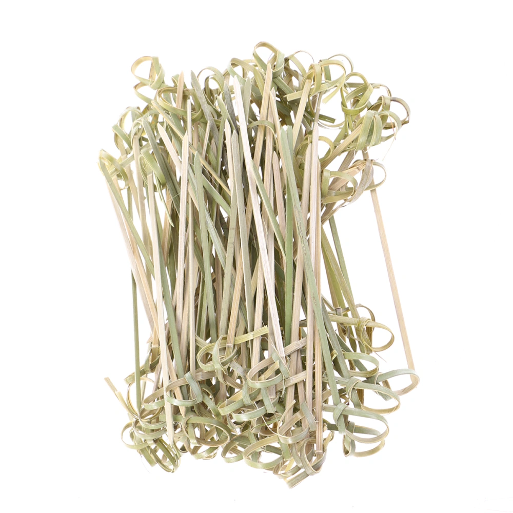 200PCS Disposable Bamboo Knot Skewers Bamboo Picks Cocktail Picks with Twisted Ends for Cocktail Party Barbeque Snacks Club Sandwiches