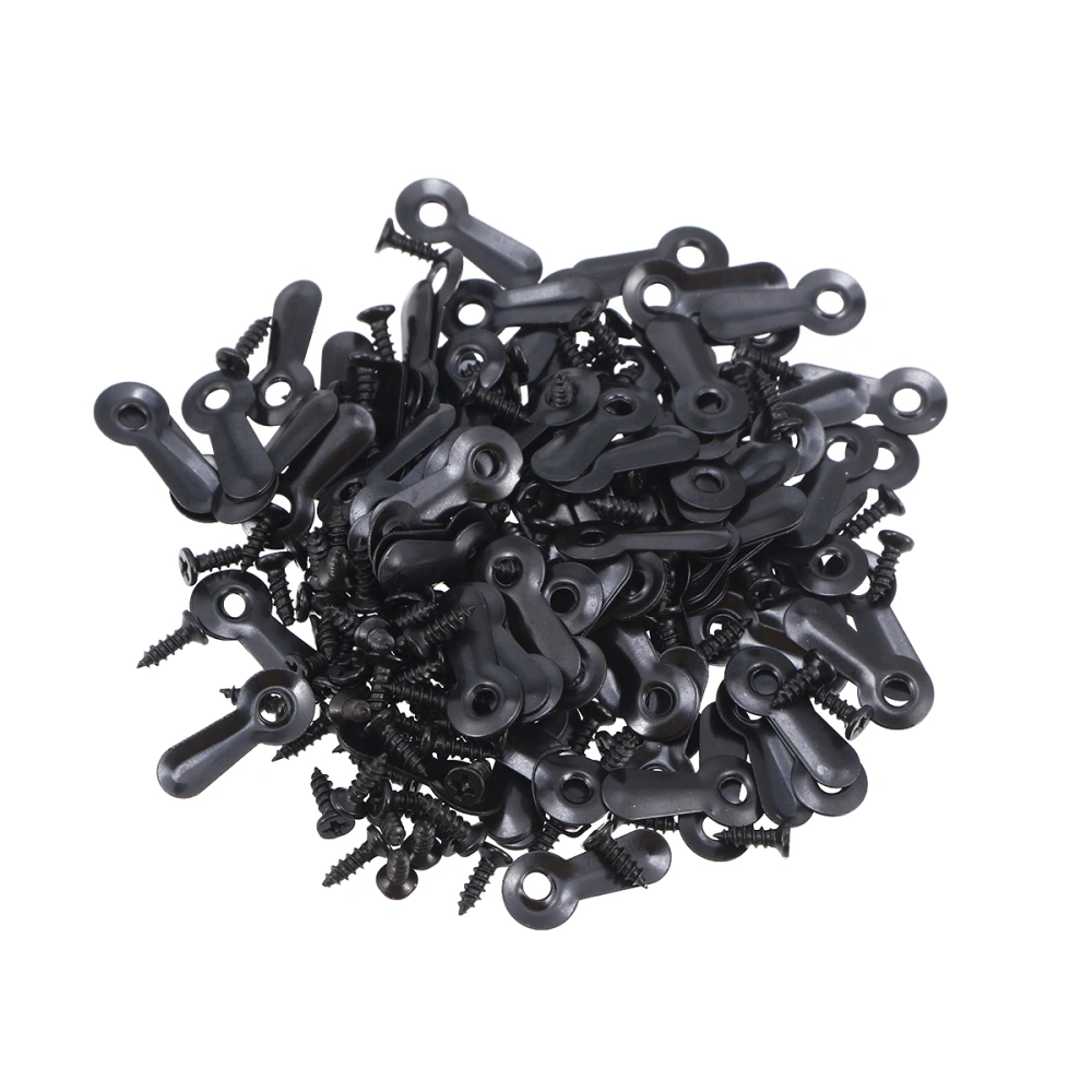 100pcs Picture Hanging Kit Picture Hangers Hooks Nails Screws and Frame Hangers for Frames (Black)