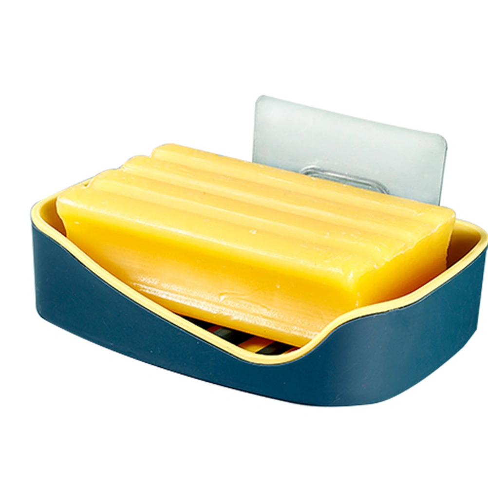 1pc Soap Tray Wall Mounted Soap Saver Soap Dishes Double-Layer Soap Dish