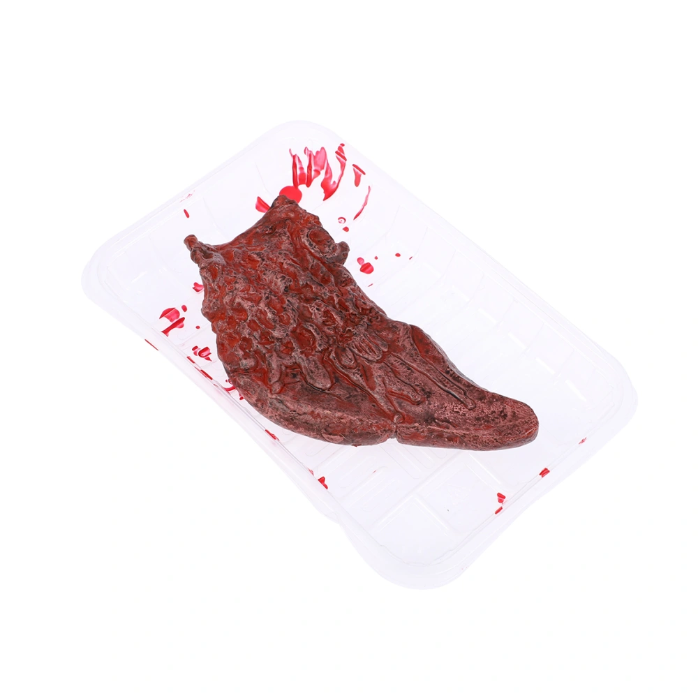 Halloween Horrible Props Simulation Human Organ Realistic Scary Bloody Organ Prank Haunted House Terror Atmosphere Props Decorations (Liver Lunch Box)