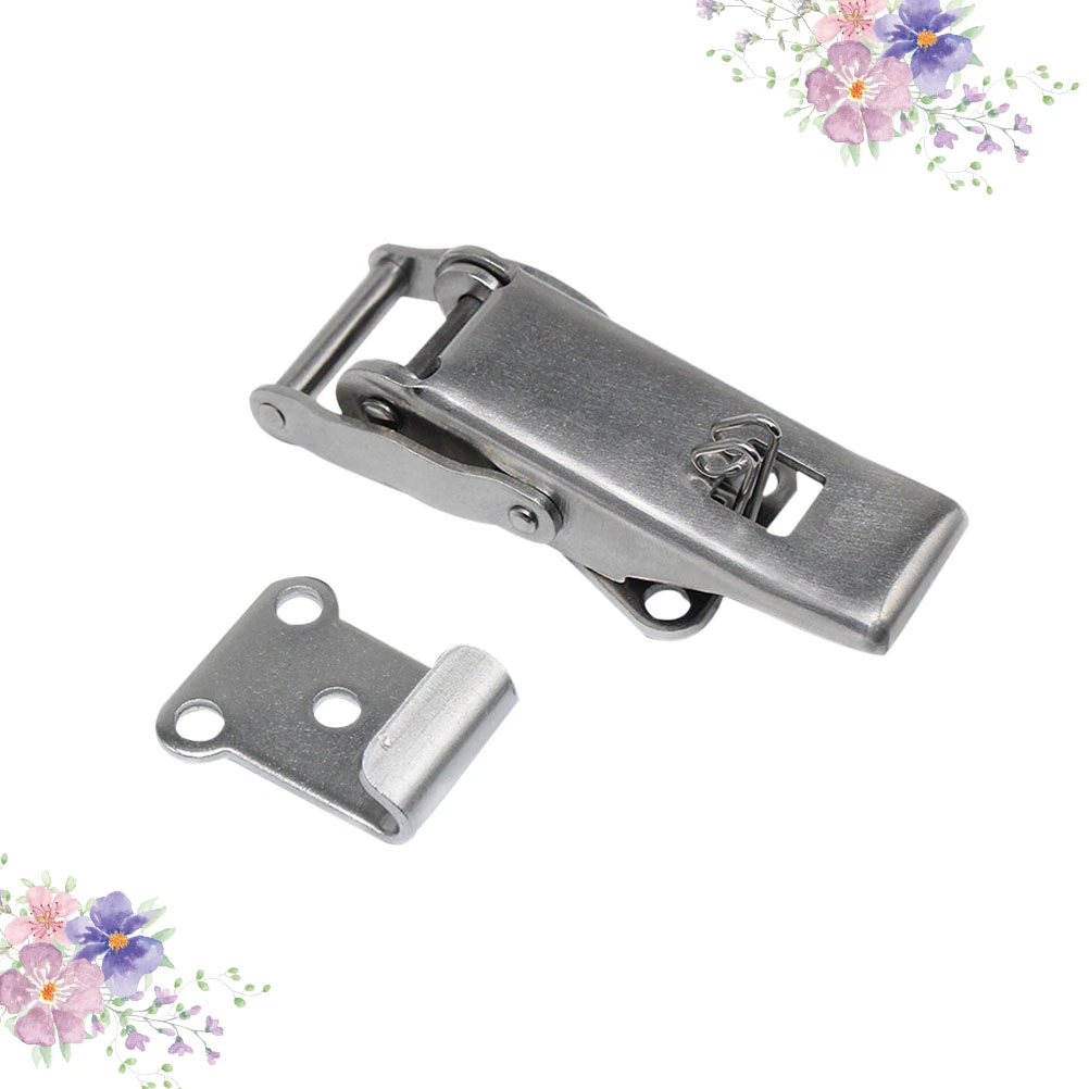 Wooden Case Duck Mouth Lock Stainless Steel Box Spring Hook Buckle Lock Catch Wooden Box Latches Hasps