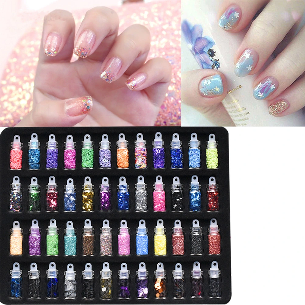 1 Set 48 Colors Nail Art Glitter Powder Nail Art Sequins DIY Nail Art Accessories