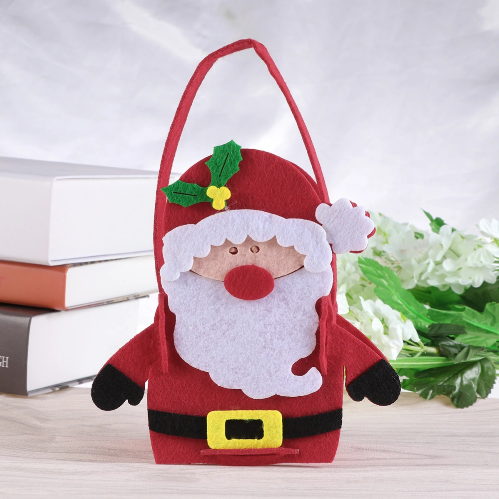 Christmas Themed Portable Candy Bags Non-woven Fabric Handbag Cartoon Gift Bag Home Party Decorations (Santa Claus)