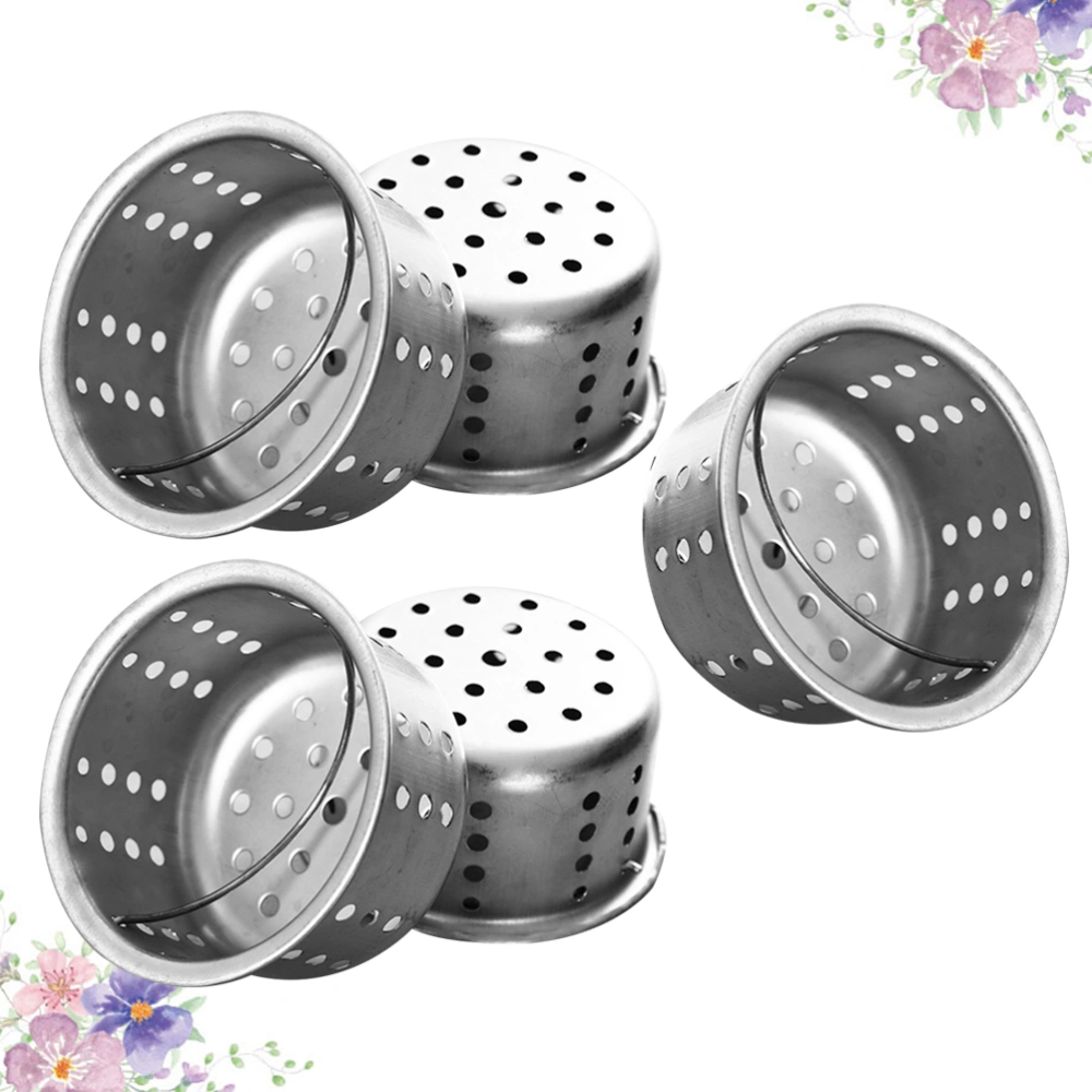 5Pcs Sink Strainer Garbage Mesh Filter Sewer Drain Net Filter Basket with Handle for Home Kitchen Bathroom (Silver)