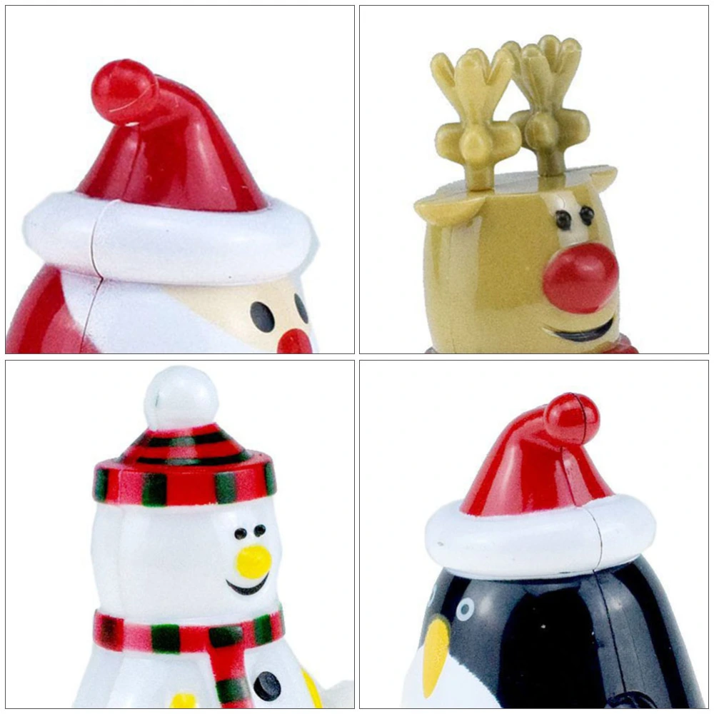 5Pcs Santa Snowman Wind Up Toys Cartoon Walking Toys Christmas Party Favors