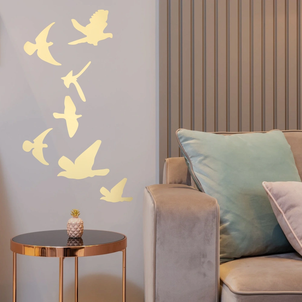 11pcs Acrylic Mirror Wall Stickers Bird Wall Sticker Decal for Home Living Room