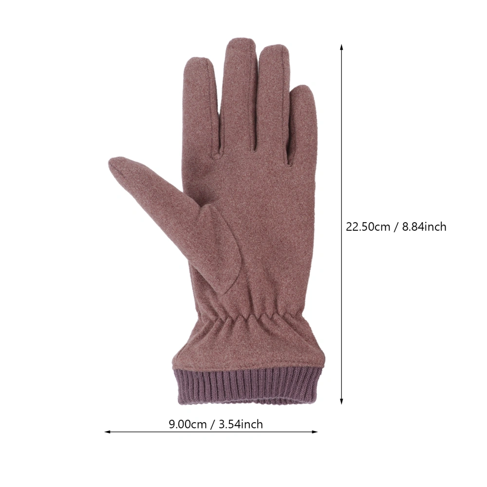 1 Pair of Winter Women Gloves Simple Double-Layers Warm Gloves Thicken Gloves