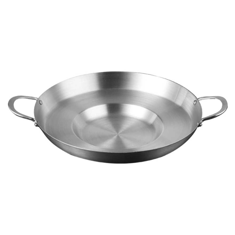 Stainless Steel Cookware Practical Kitchen Frying Pan Snack Shop Flat Concave Frying-pan