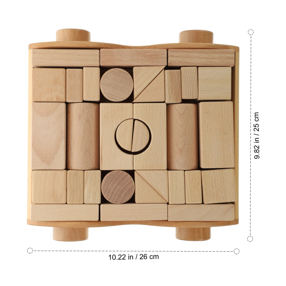 1 Set Wooden Building Blocks Baby Stacking Block Toy Enlightenment Plaything