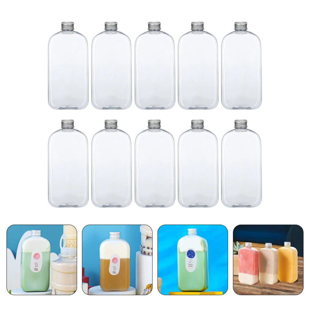 10Pcs Disposable Beverage Storage Bottles Milk Tea Bottles Juice Bottles