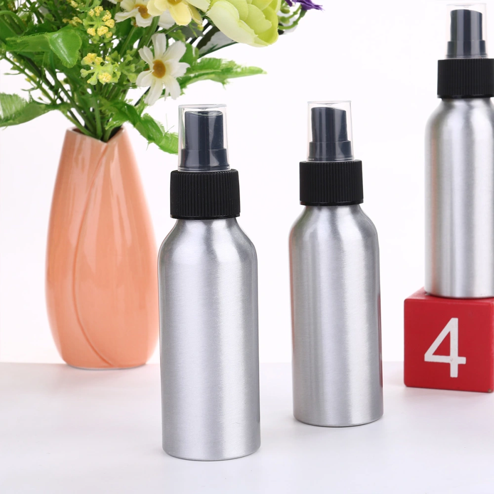 10Pcs 100ML Aluminum Perfume Bottle Spray Nozzle Bottle Hand Sanitizer Bottle Travel Bottle Aluminium Refillable Liquid Bottle (Black)