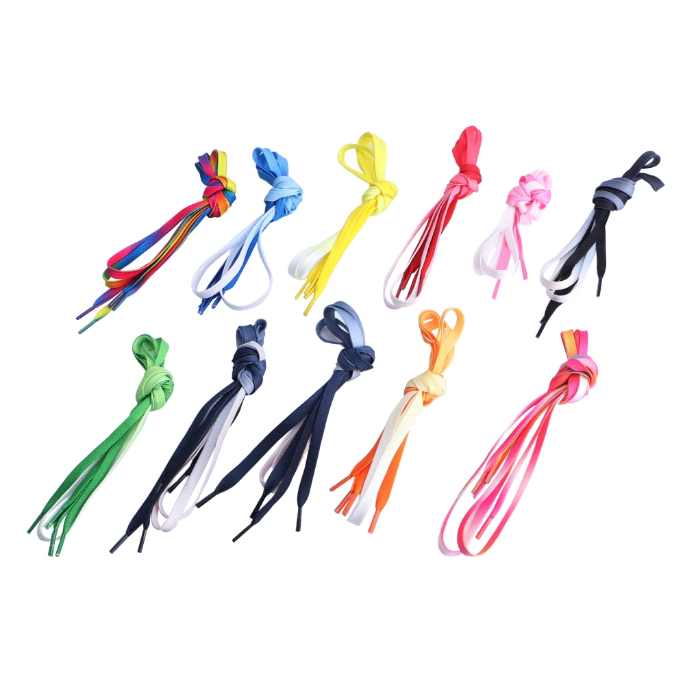 11 Pairs 120cm Flat Colorful Gradient Shoelaces Sneaker Casual Shoes Shoelaces