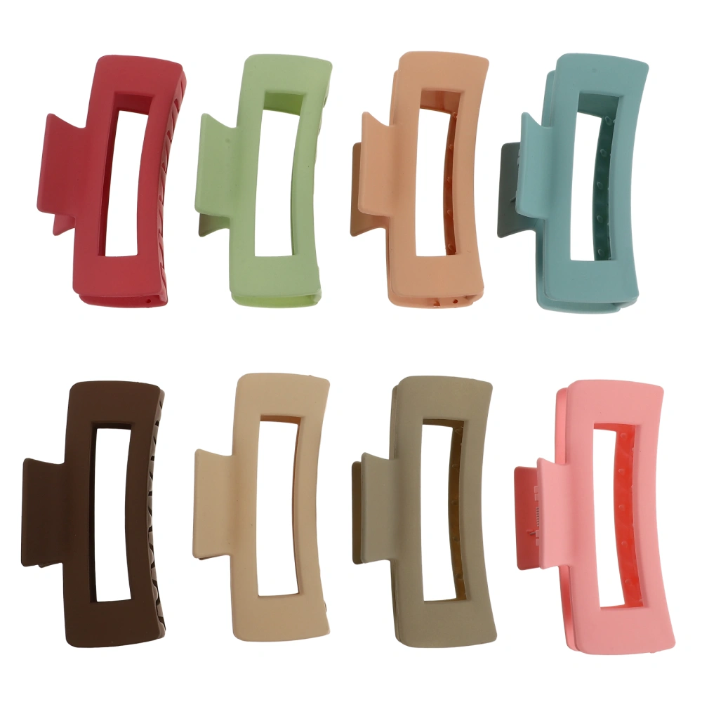 8Pcs Simple Hair Claw Clips Creative Hair Clasps Women Hair Decors (Assorted Color)