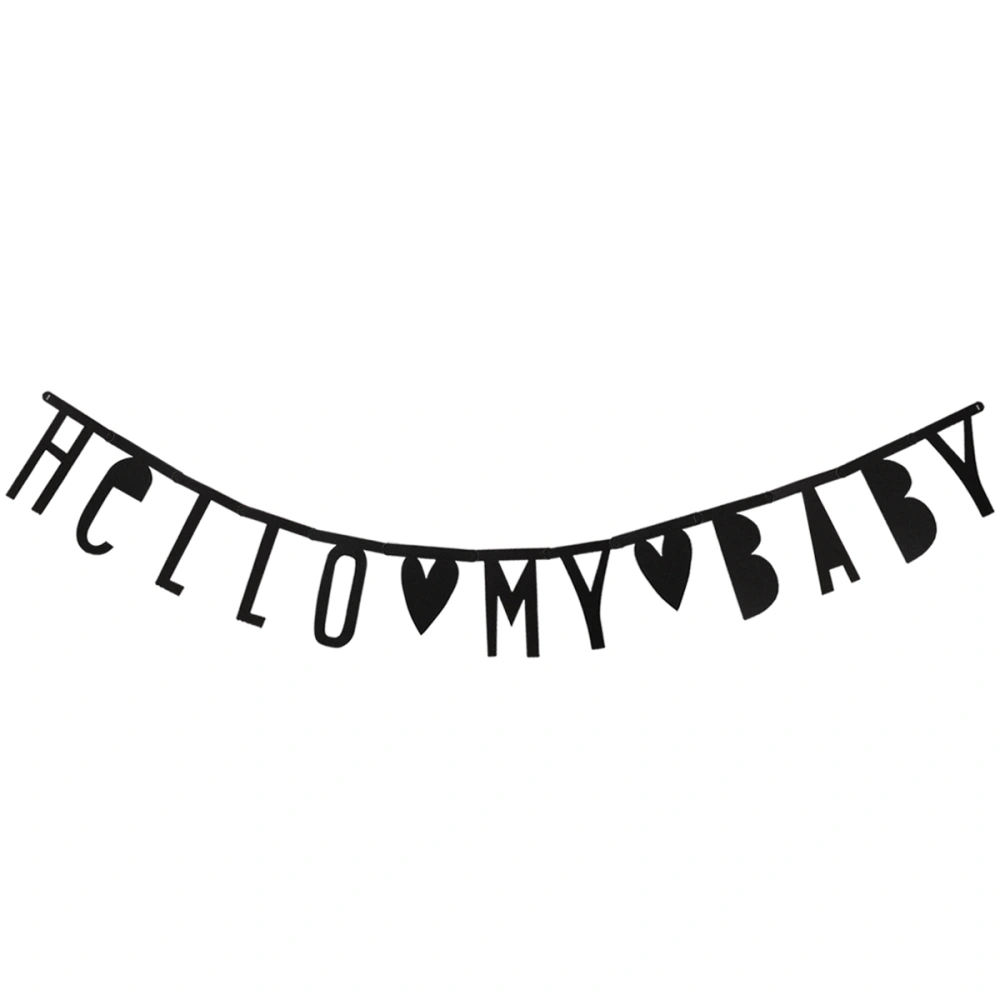 Felt Cloth Garland Banner for Kids' Birthday Party Hanging Decoration Supplies (Hello My Baby)