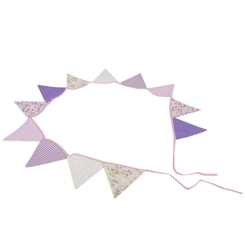 12pcs Purple Series Triangle Flags Party Bunting Banners for Decoration