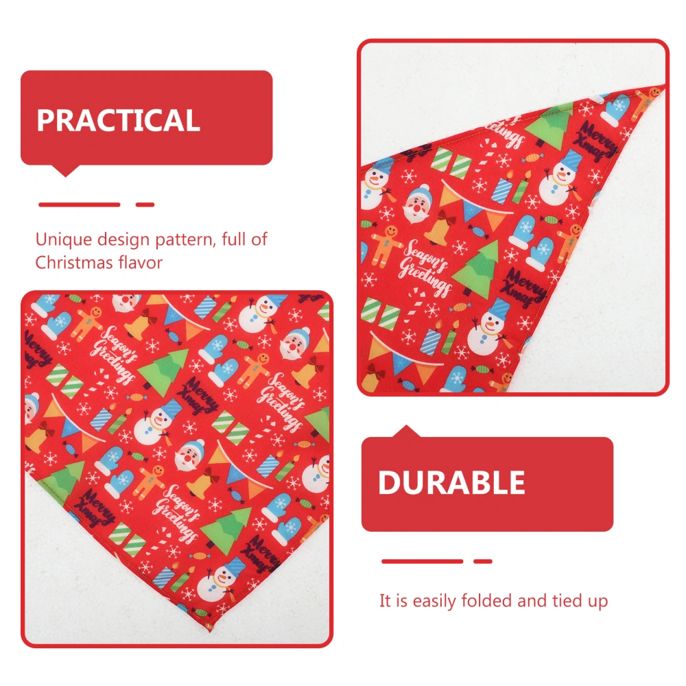 2PCS Christmas Dog Saliva Towel Dog Kerchief Washable Neckerchief Dog Bib