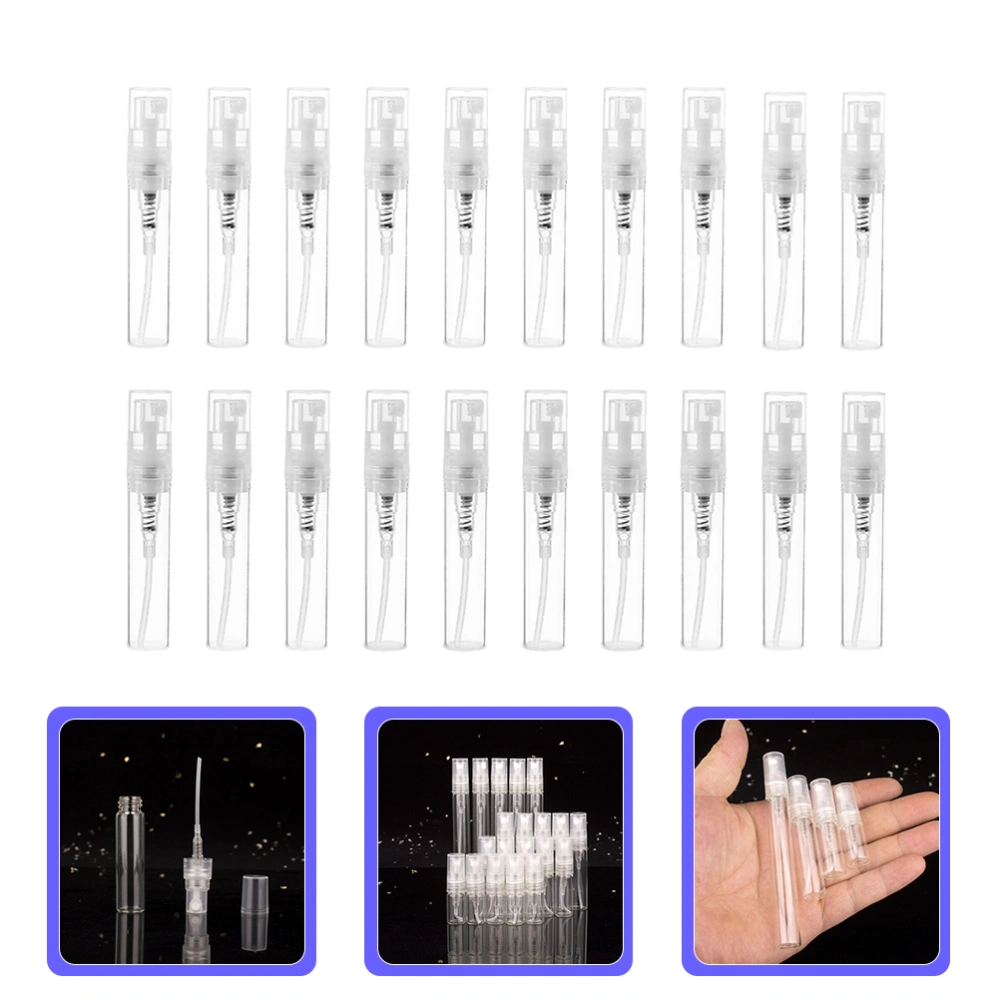 20pcs Perfume Spray Refillable Vial Small Clear Glass Bottle Travel Empty Perfume Vial