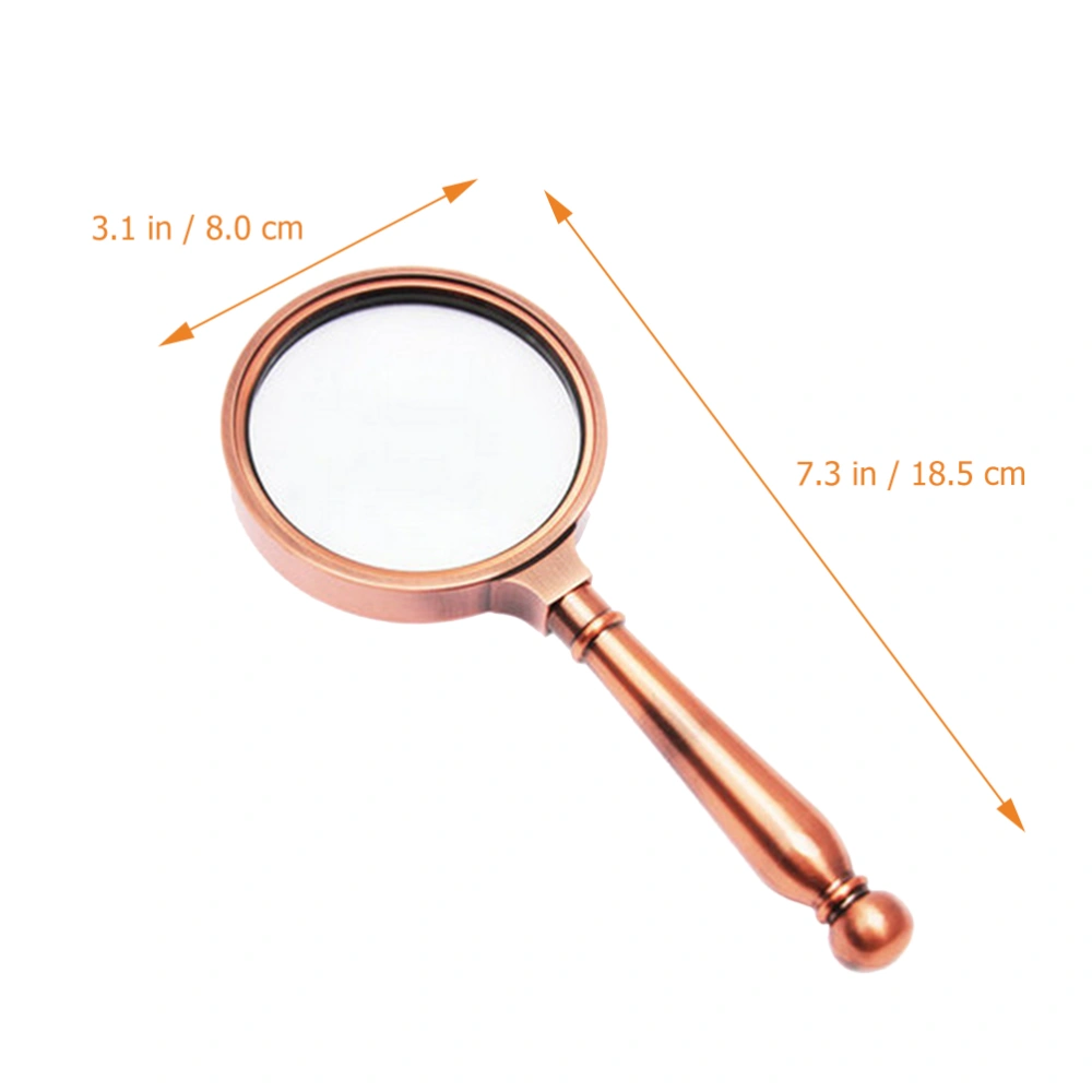 Handle Design Magnifier Retro Style Handheld Magnifying Glass for Jewelry Photo Prop