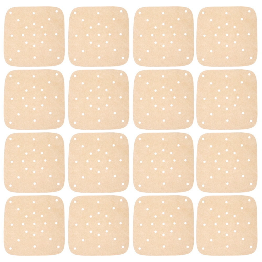 100Pcs Air Fryer Papers Non-Stick Grill Mat Heat-proof Pad Heat-resistant Baking Sheet (Brown)