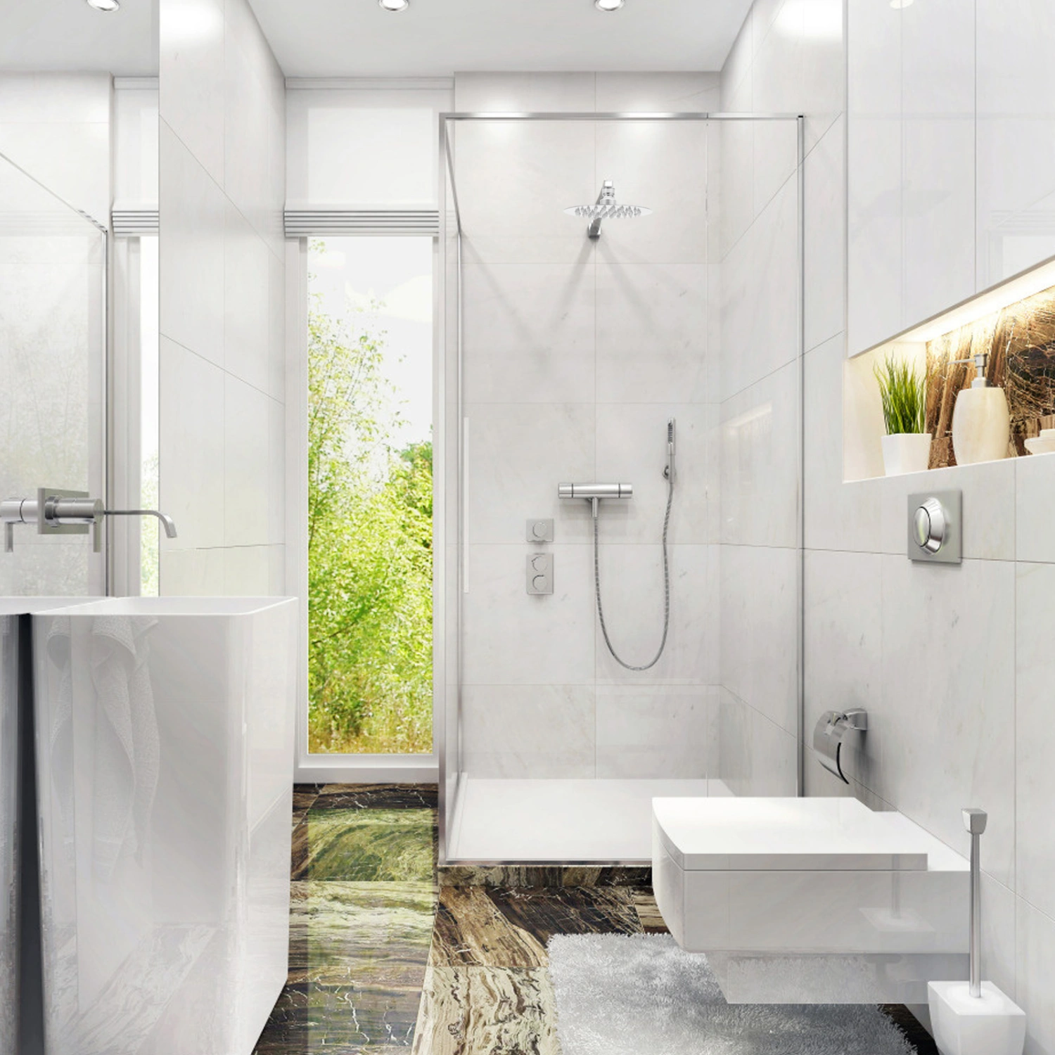 Practical Rain Shower Head Rainfall Shower Head High Pressure Shower Head