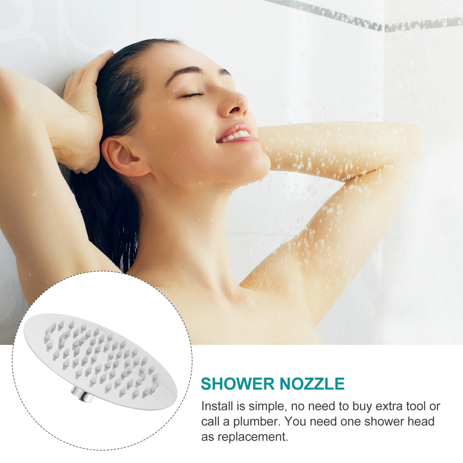Practical Rain Shower Head Rainfall Shower Head High Pressure Shower Head