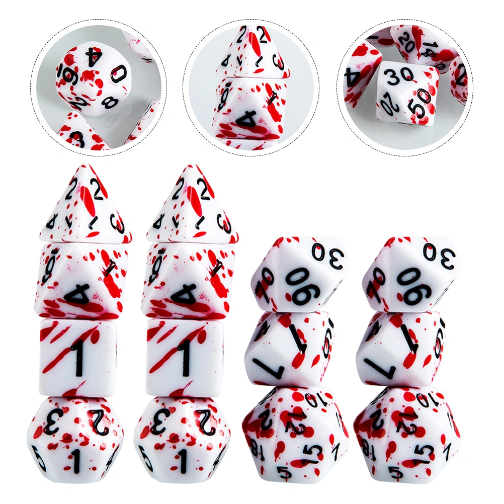 2 Sets of Blood Dices Blood Splatter Dices Role Playing Game Dices Party Supplies