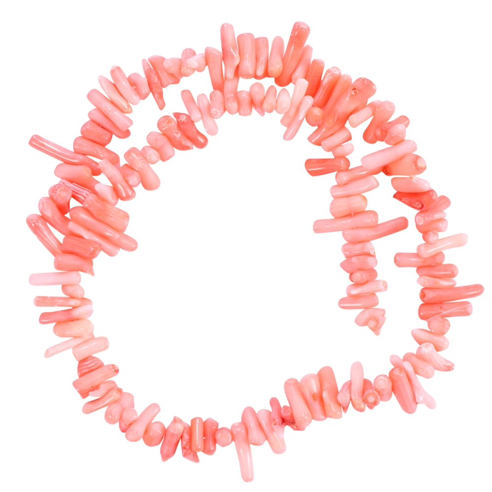 120pcs 40cm Irregular Natural Coral Beads Loose Spacer Beads Fit DIY Coral Bead Bracelet Necklace Material(Pink)