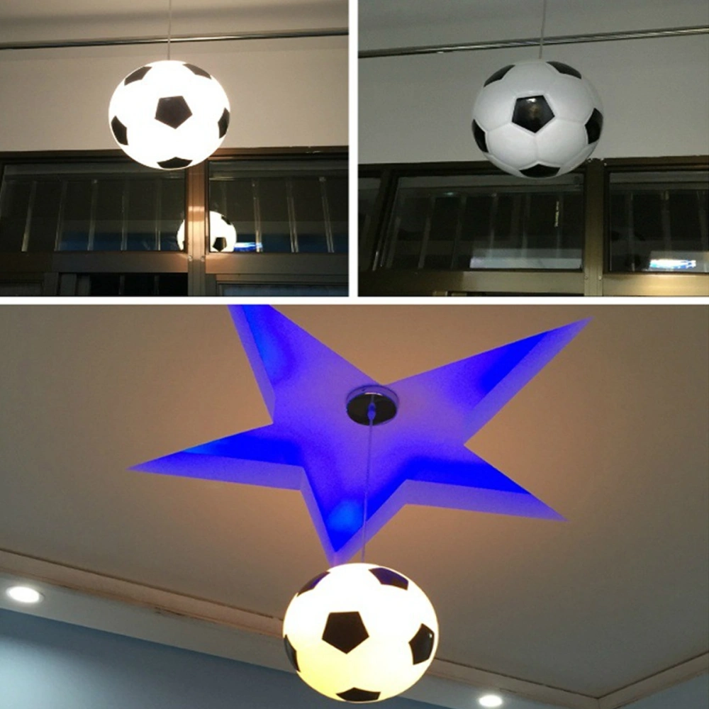 E27 110V Ceiling Lamp Modern Football Shaped Lampshade Chandelier Lamp Holder Pendant Chandelier for Children Home Bathroom Living Room without Power Source