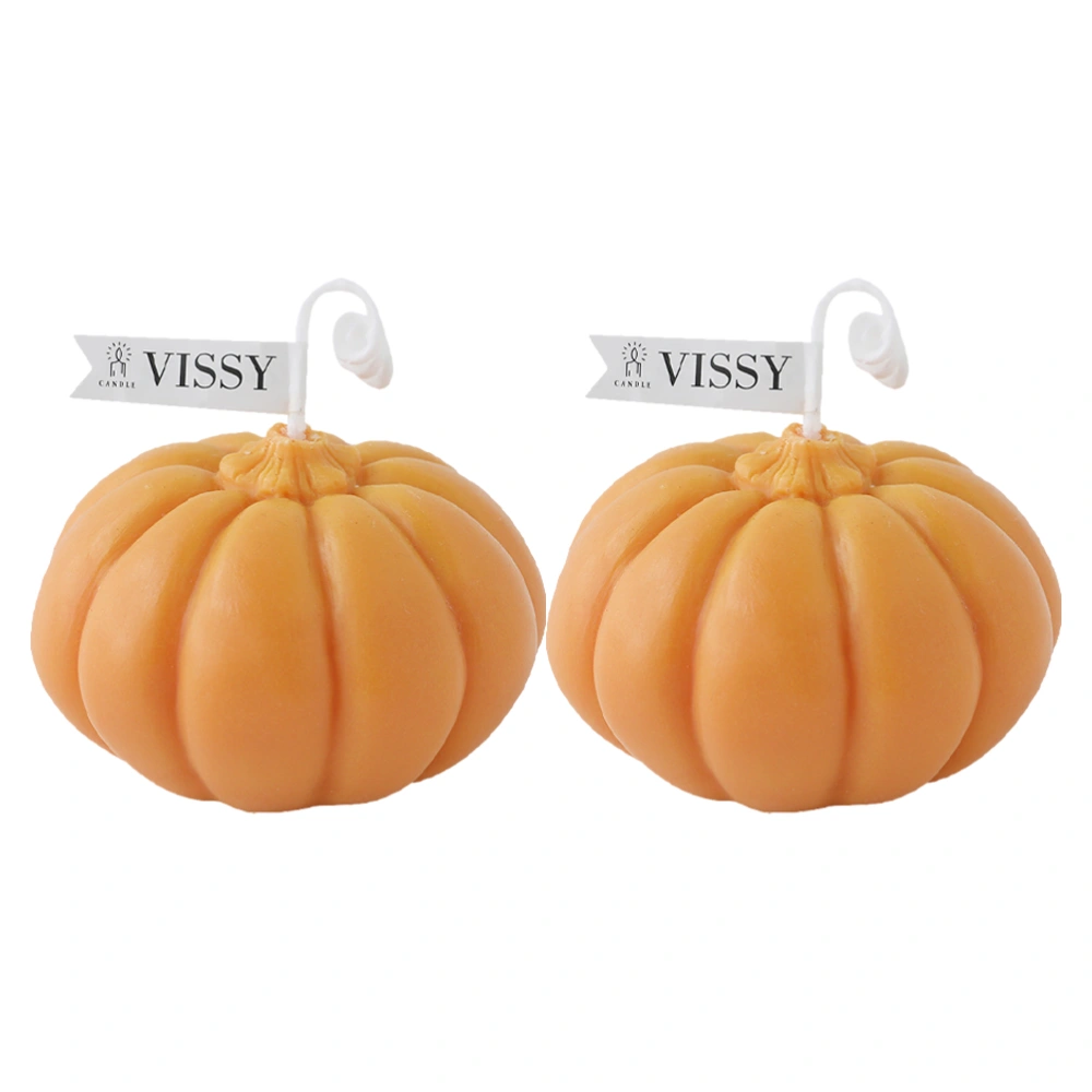 2pcs Delicate Pumpkin Scented Candles Pumpkin Shaped Scented Candle Ornaments