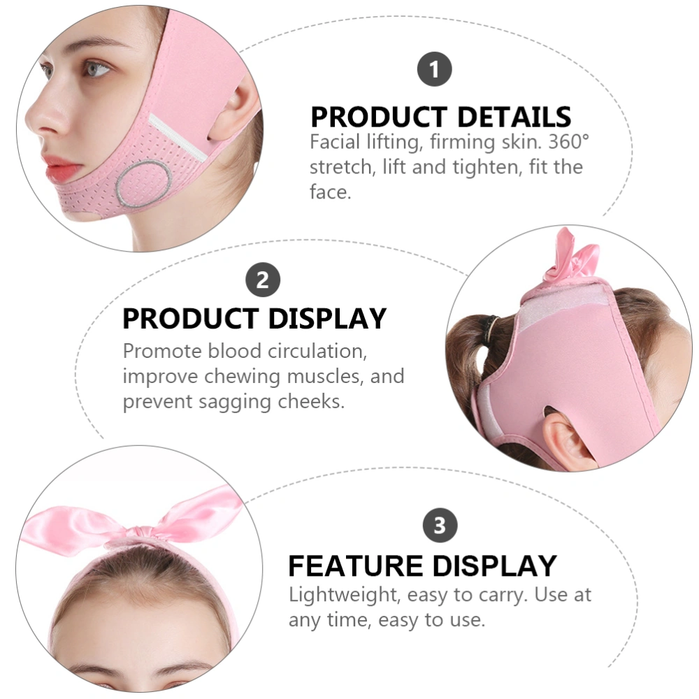 1pc V Line Face Life Mask Facial Slipping Strap Chin UP Mask for Women (Pink)