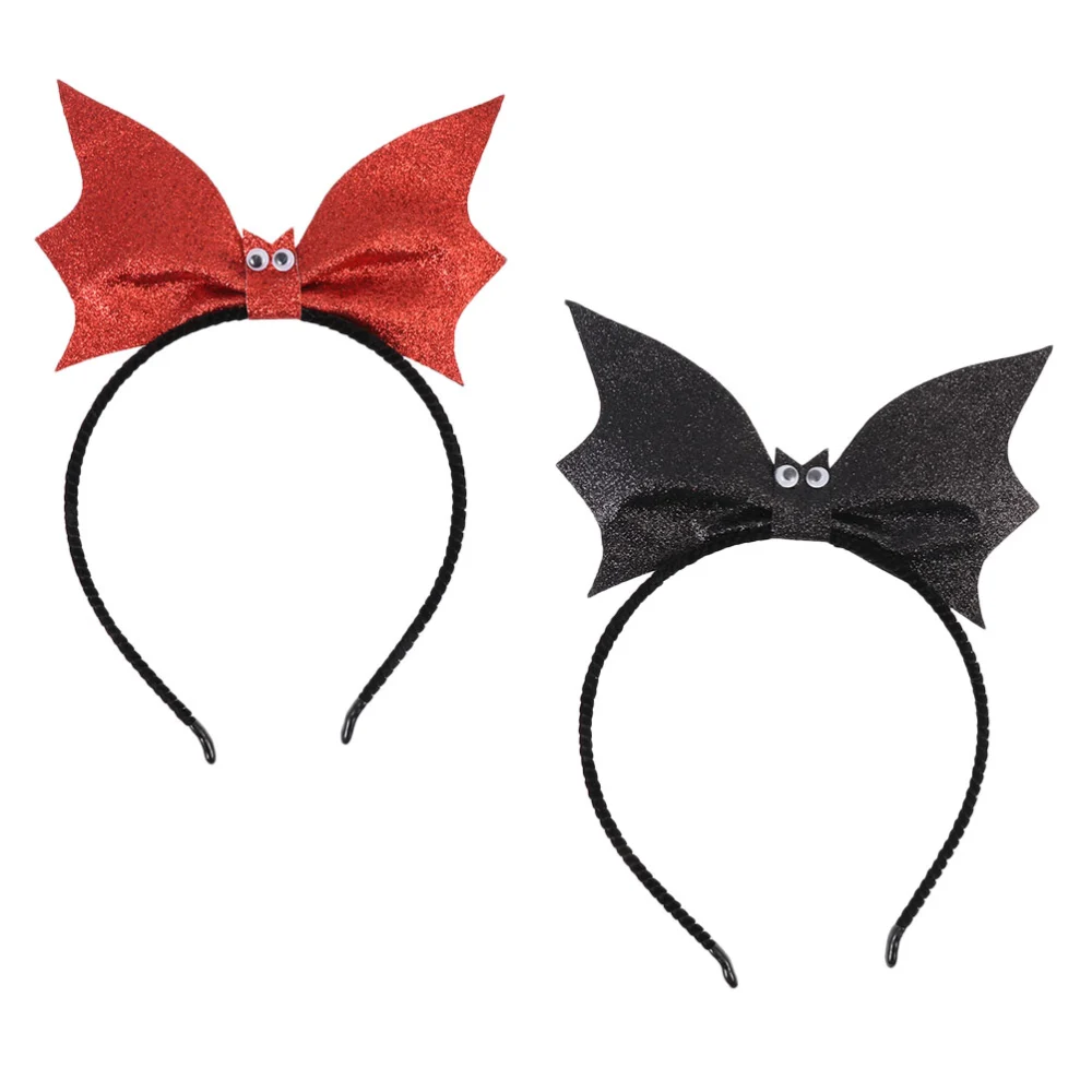 2Pcs Halloween Bat Headband Halloween Cosplay Hair Hoops Halloween Hair Accessory