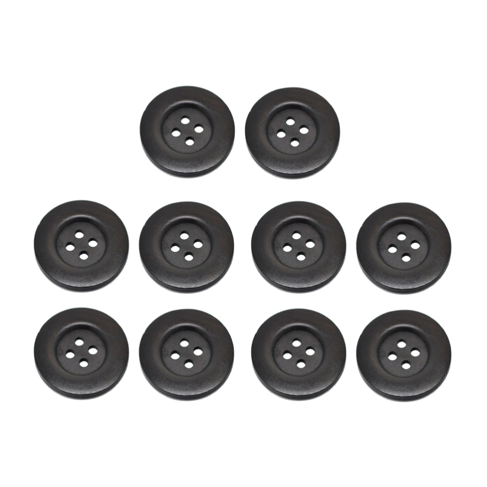 10PCS 50MM Round Sag Four Holes Decorative Buttons For Sewing Scrapbooking Crafts (Brown)