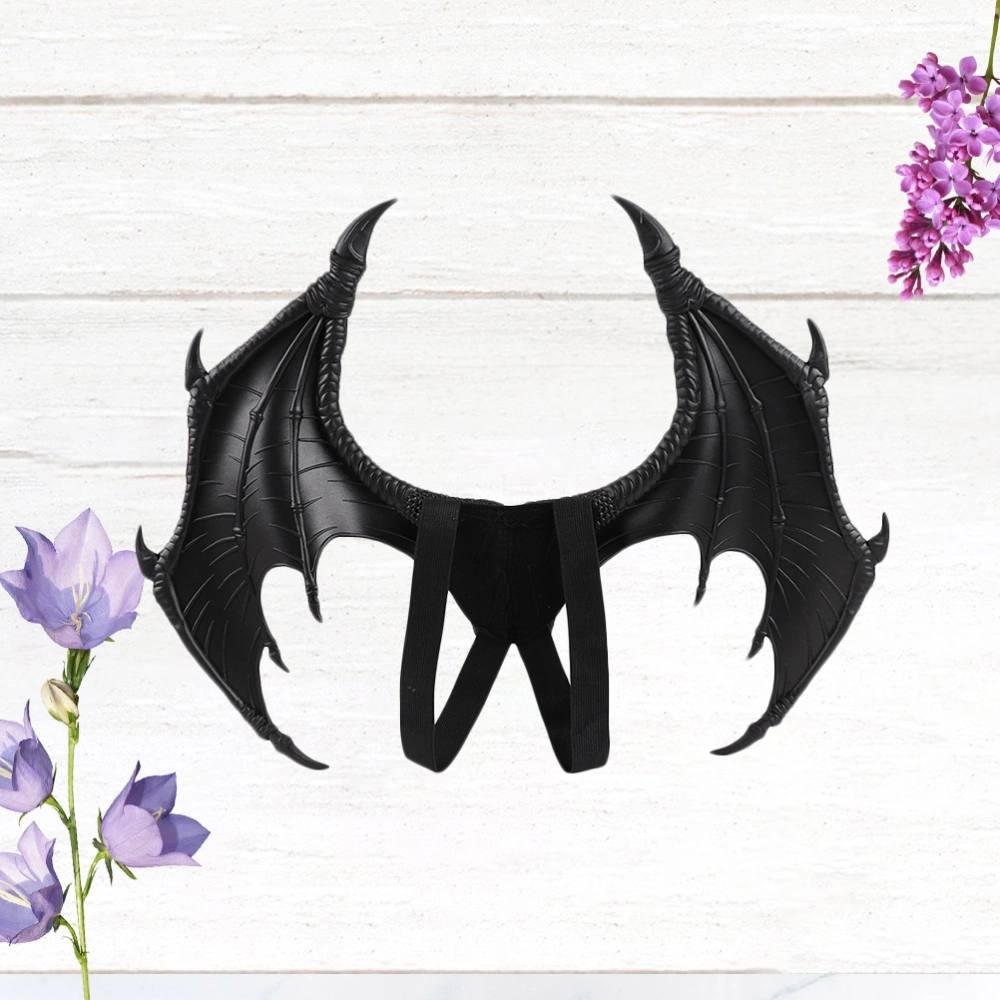 Outdoor Cosplay Costume Props Three-dimensional PU Devil Dragon Wings Creative Performance Cosplay Wings for Children Adults (Black)