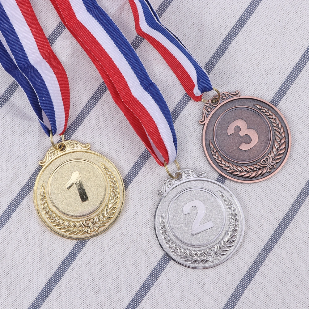 12pcs 5.1cm Diameter Medal Winner Award Medals for Sports Competitions Matches (Golden + Silver + Copper, 4pcs Each)