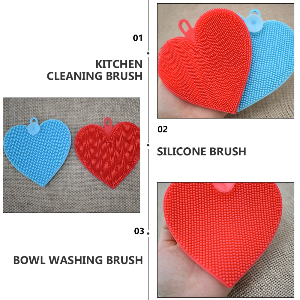 Silicone Dish Washing Kitchen Scrubber Non Stick Cleaning Brush Accessories