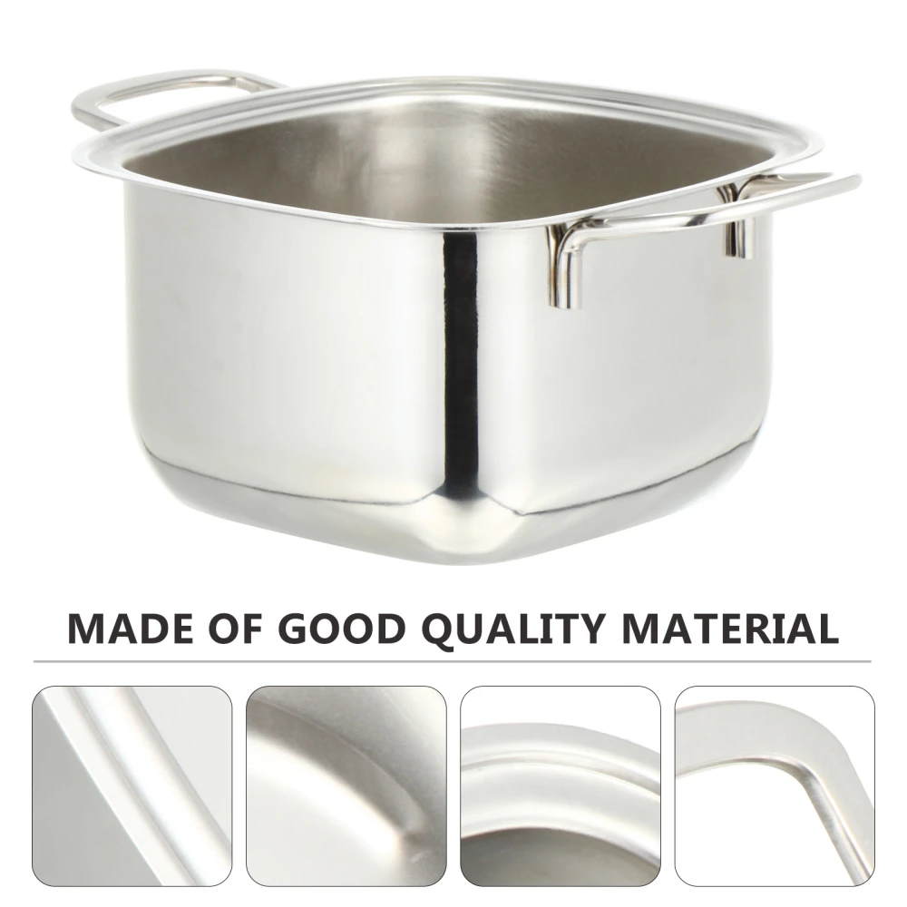 1Pc Stainless Steel Kitchen Pot Little Hot Pot Multifunctional Pot without Lid