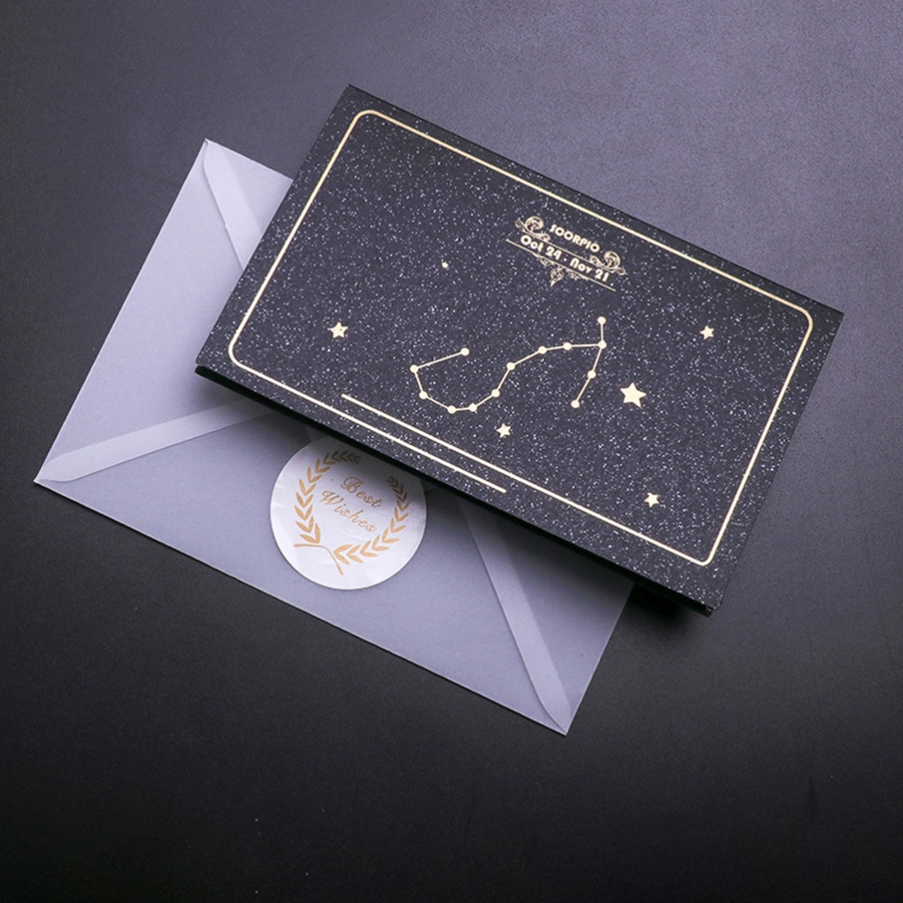 12pcs Creative Twelve Constellation Folding Birthday Blessing Blank Greeting with Envelope