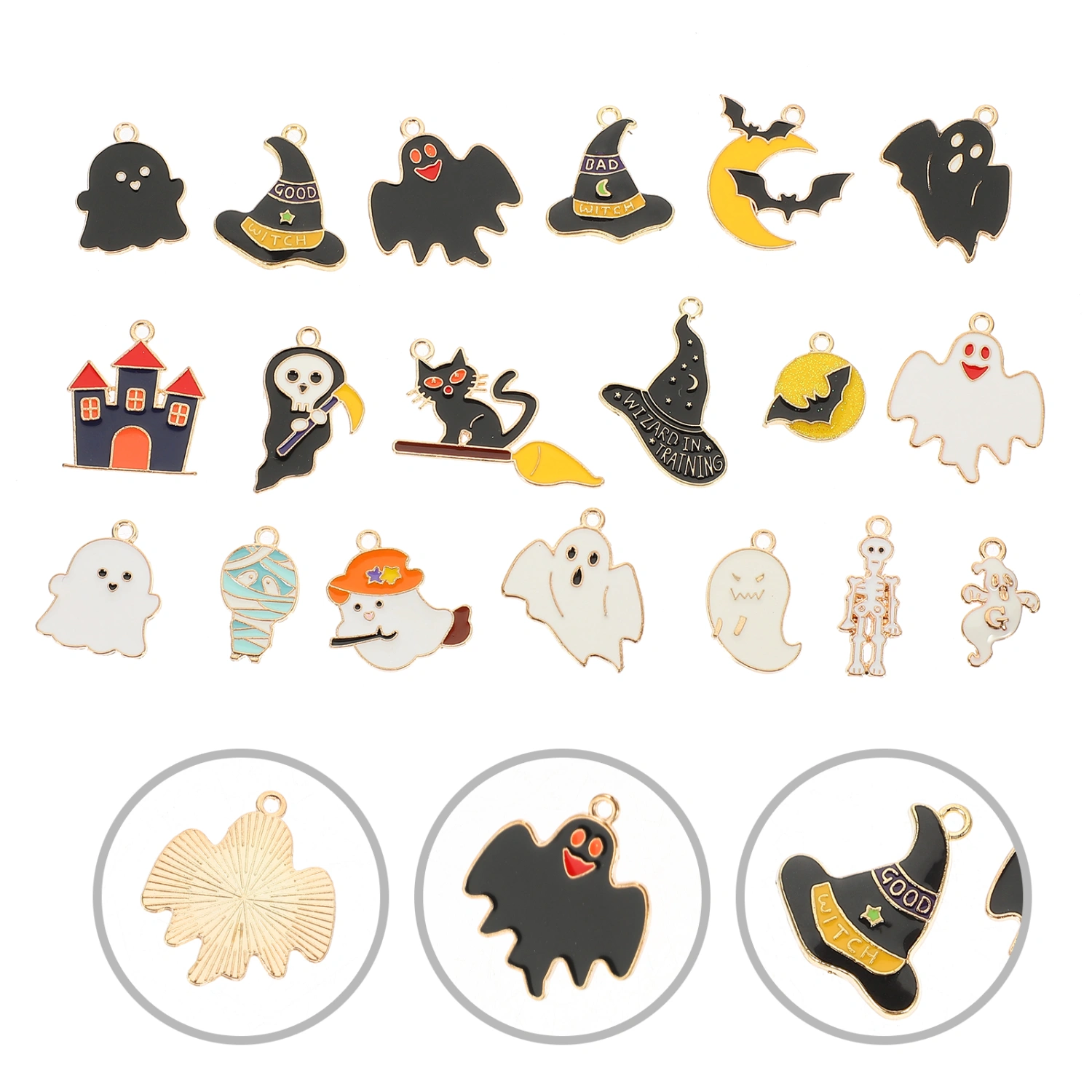 19pcs Halloween DIY Jewelry Charms DIY Bracelet Charms Jewelry Making Materials Mixed Style